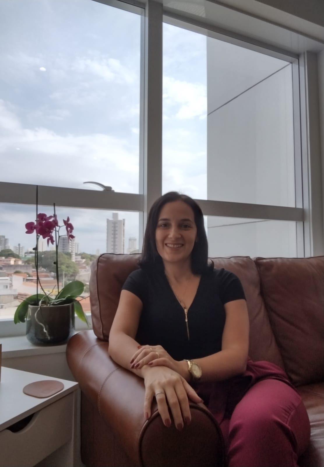 Celia Mara Vilela Pereira em atendimento no consultório